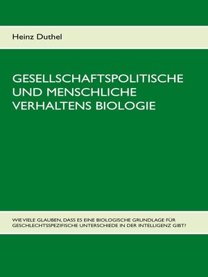 cover image of Gesellschaftspolitische und menschliche Verhaltens Biologie